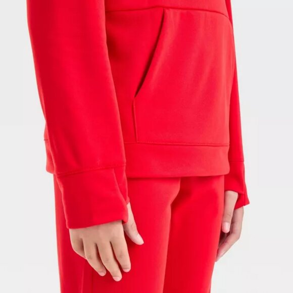 NEW! Boys' Tech Fleece Sweatshirt Hoodie, Orange / Red - All In Motion - Picture 4 of 14